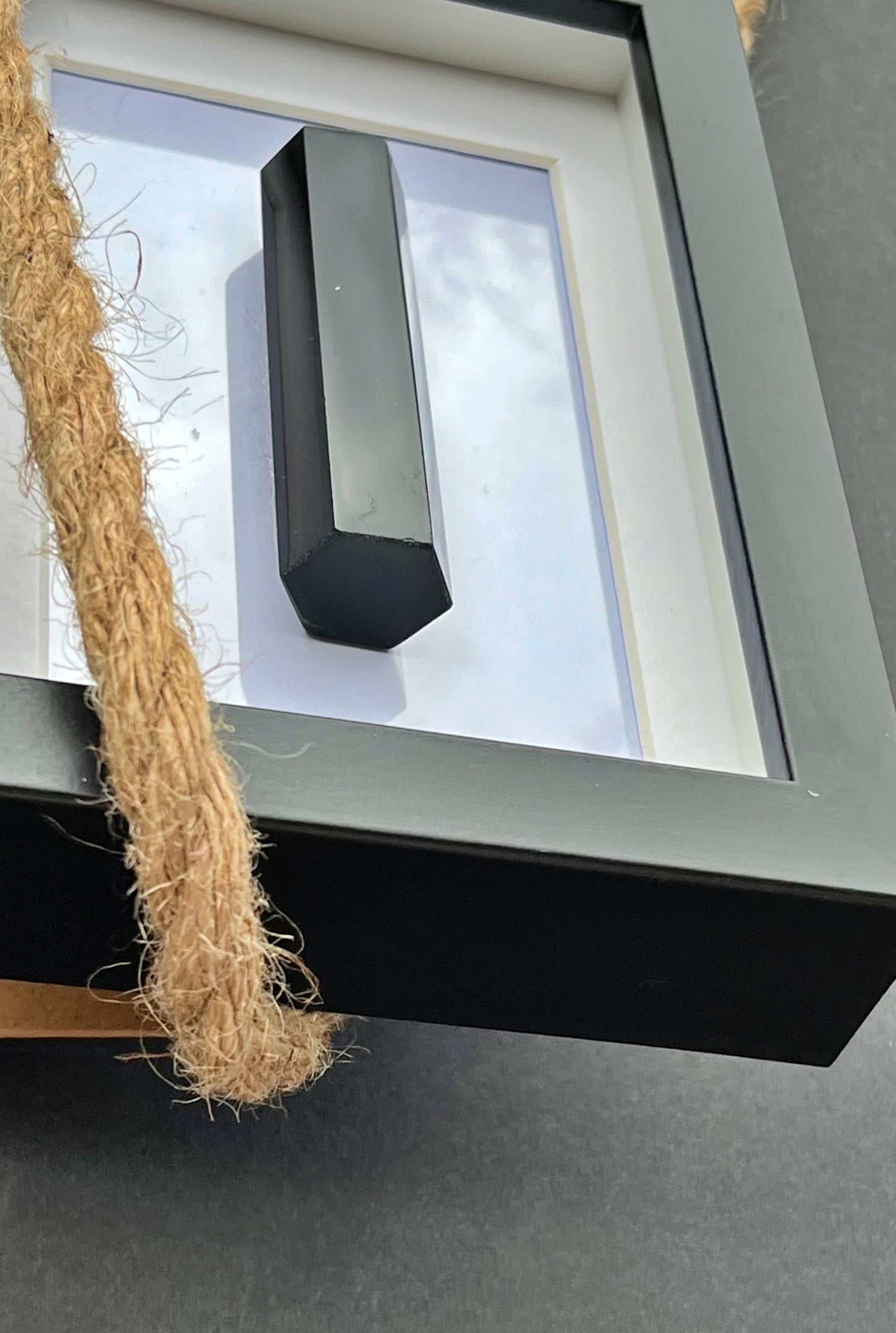 Framed Obsidian Tower – Minimalist Crystal Art