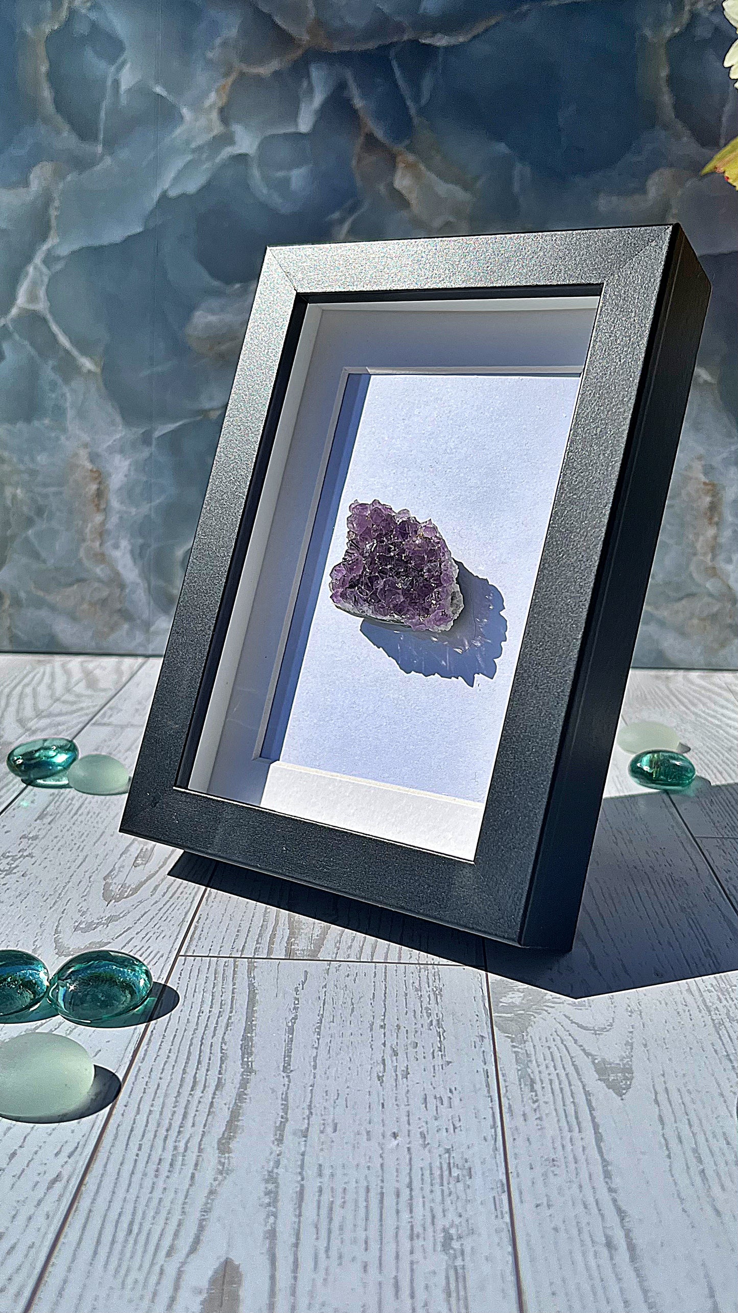 Raw Uruguay Amethyst with Black Frame – Statement Crystal Accent Piece