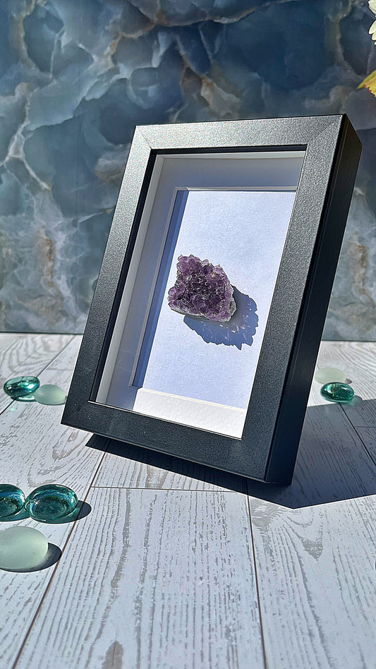 Raw Uruguay Amethyst with Black Frame – Statement Crystal Accent Piece